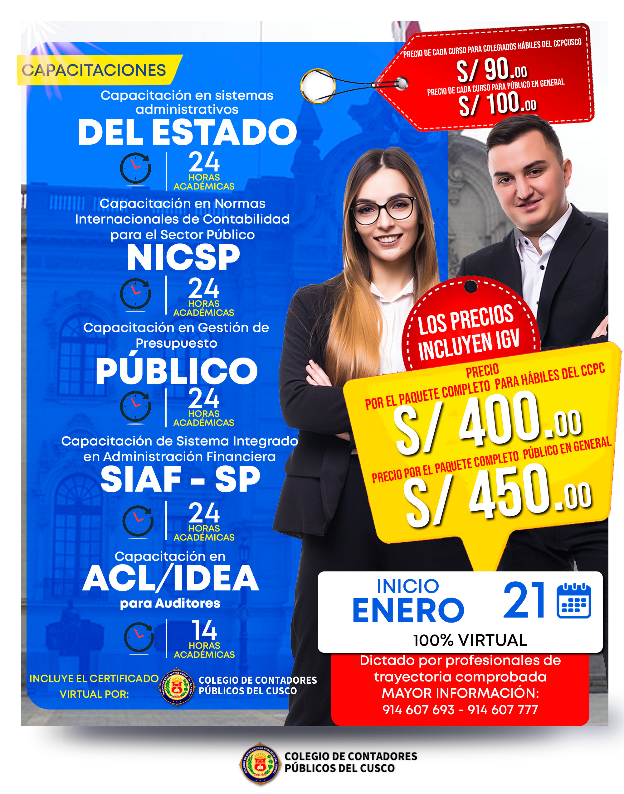 Flyer: 📢 ¡CAPACÍTATE Y FORTALECE TU PERFIL PROFESIONAL! 📢