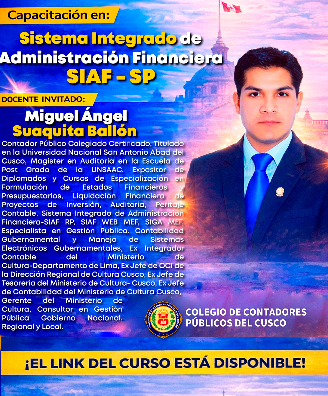 Flyer: ¡CURSO DISPONIBLE – SIAF SP!