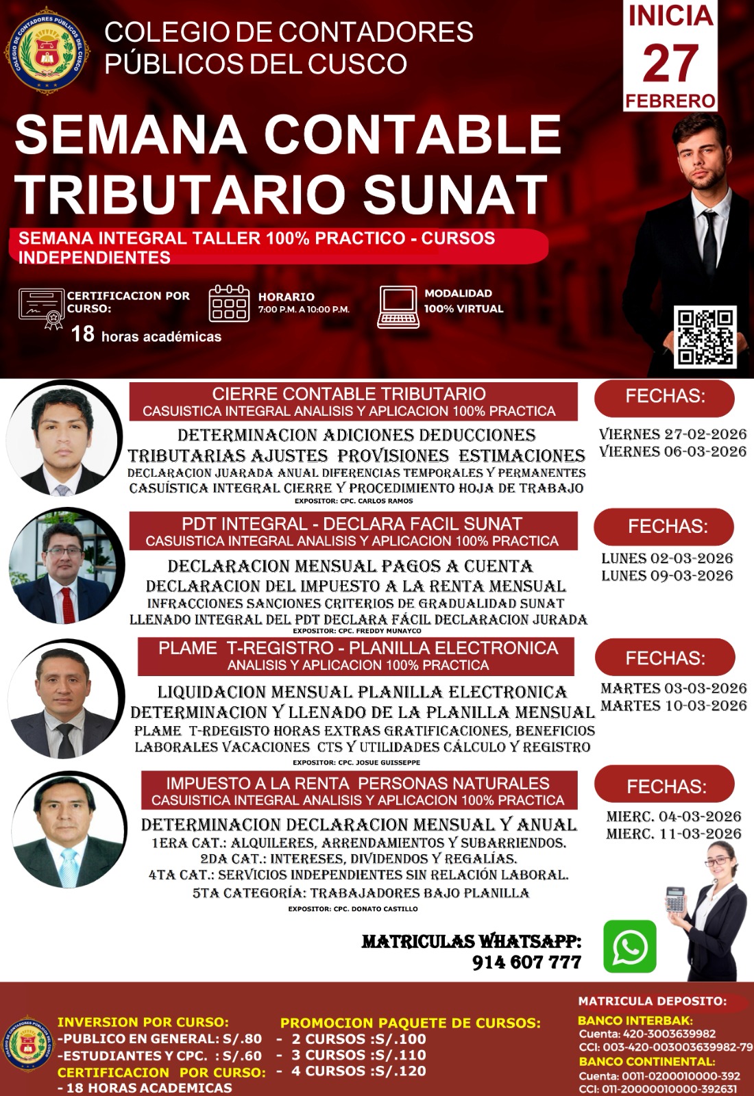 Flyer: 𝐂𝐔𝐑𝐒𝐎𝐒 𝐃𝐄 𝐀𝐂𝐓𝐔𝐀𝐋𝐈𝐙𝐀𝐂𝐈𝐎𝐍 𝐏𝐑𝐎𝐅𝐄𝐒𝐈𝐎𝐍𝐀𝐋 𝐃𝐄 𝐈𝐌𝐏𝐀𝐂𝐓𝐎 - 𝐏𝐎𝐓𝐄𝐍𝐂𝐈𝐀 𝐓𝐔 𝐂𝐕.