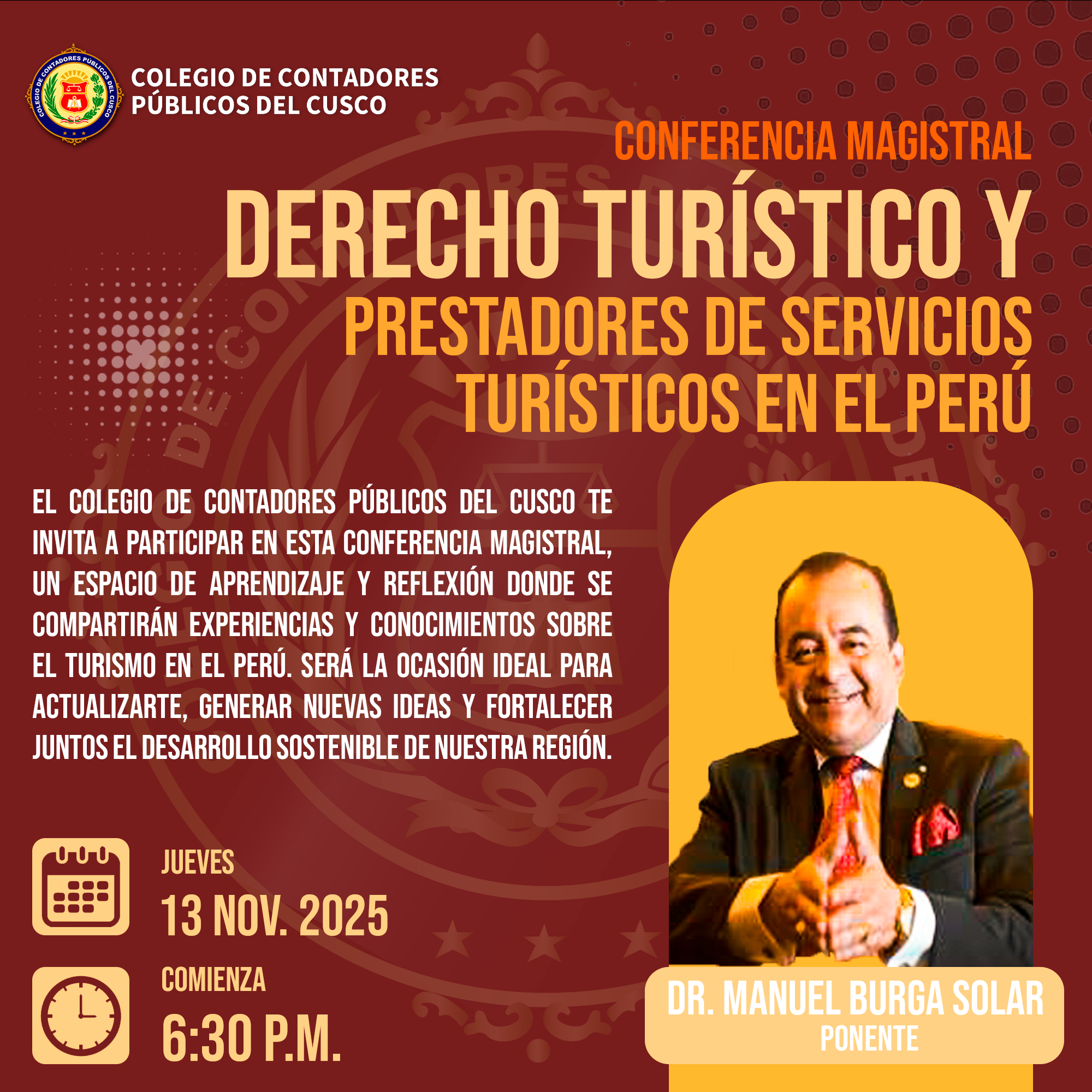 Flyer: “Derecho Turístico y Prestadores de Servicios Turísticos en el Perú”