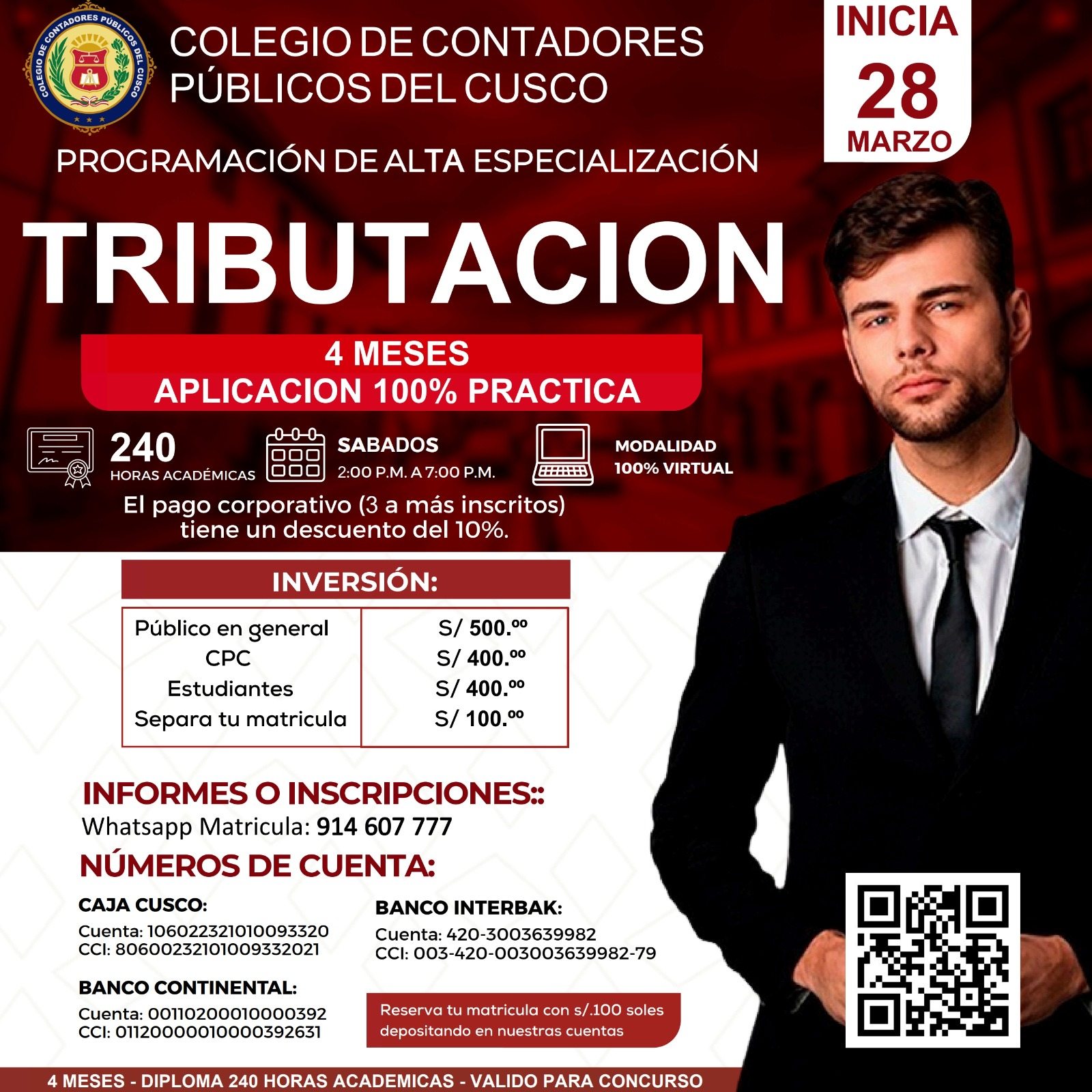 Flyer: 𝐏𝐑𝐎𝐆𝐑𝐀𝐌𝐀 𝐃𝐄 𝐀𝐋𝐓𝐀 𝐏𝐄𝐂𝐈𝐀𝐋𝐈𝐙𝐀𝐂𝐈𝐎𝐍 𝐓𝐑𝐈𝐁𝐔𝐓𝐀𝐂𝐈𝐎𝐍