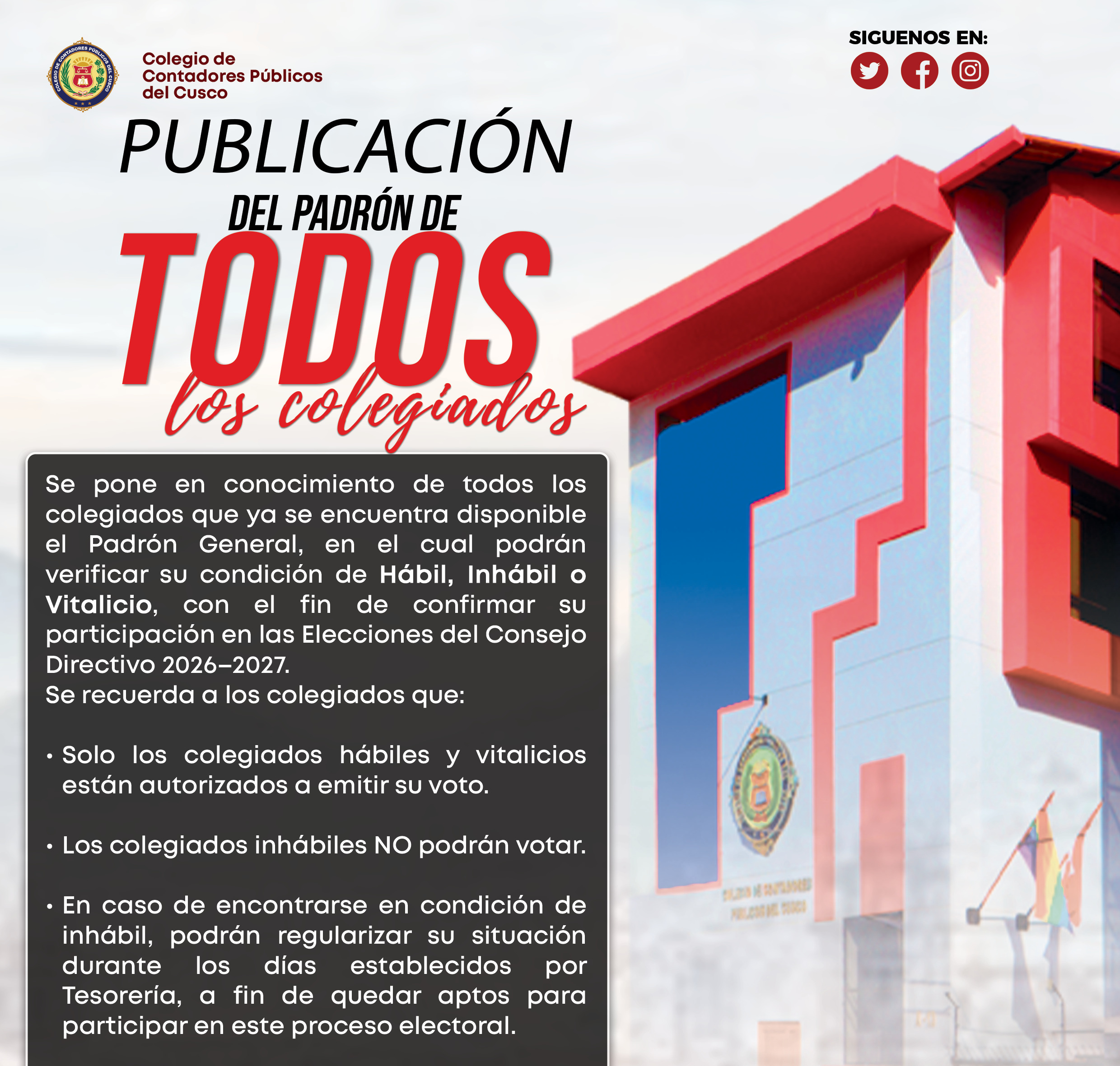 Padrón General para verificar tu estado