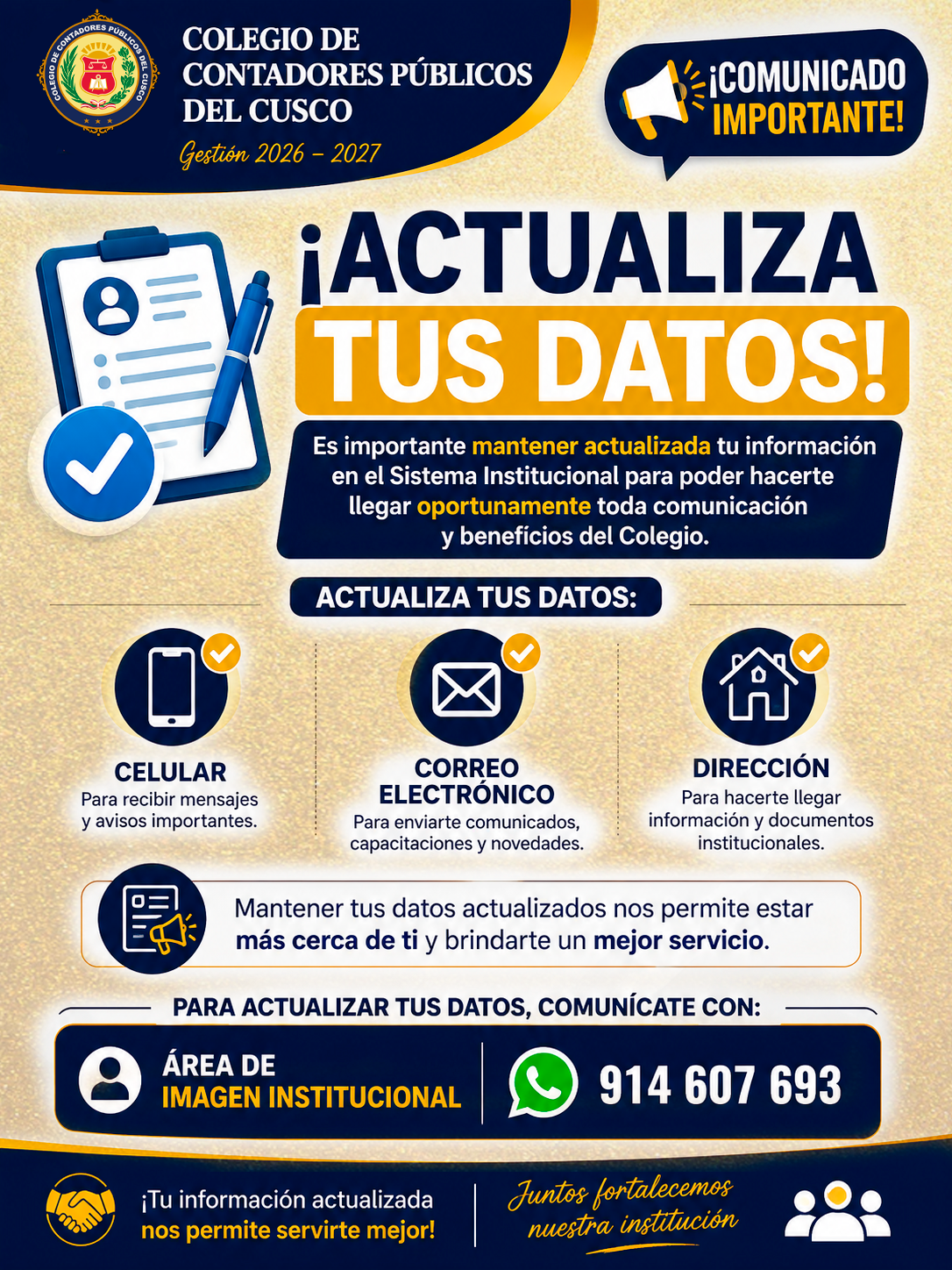 📢 ¡ACTUALIZA TUS DATOS!