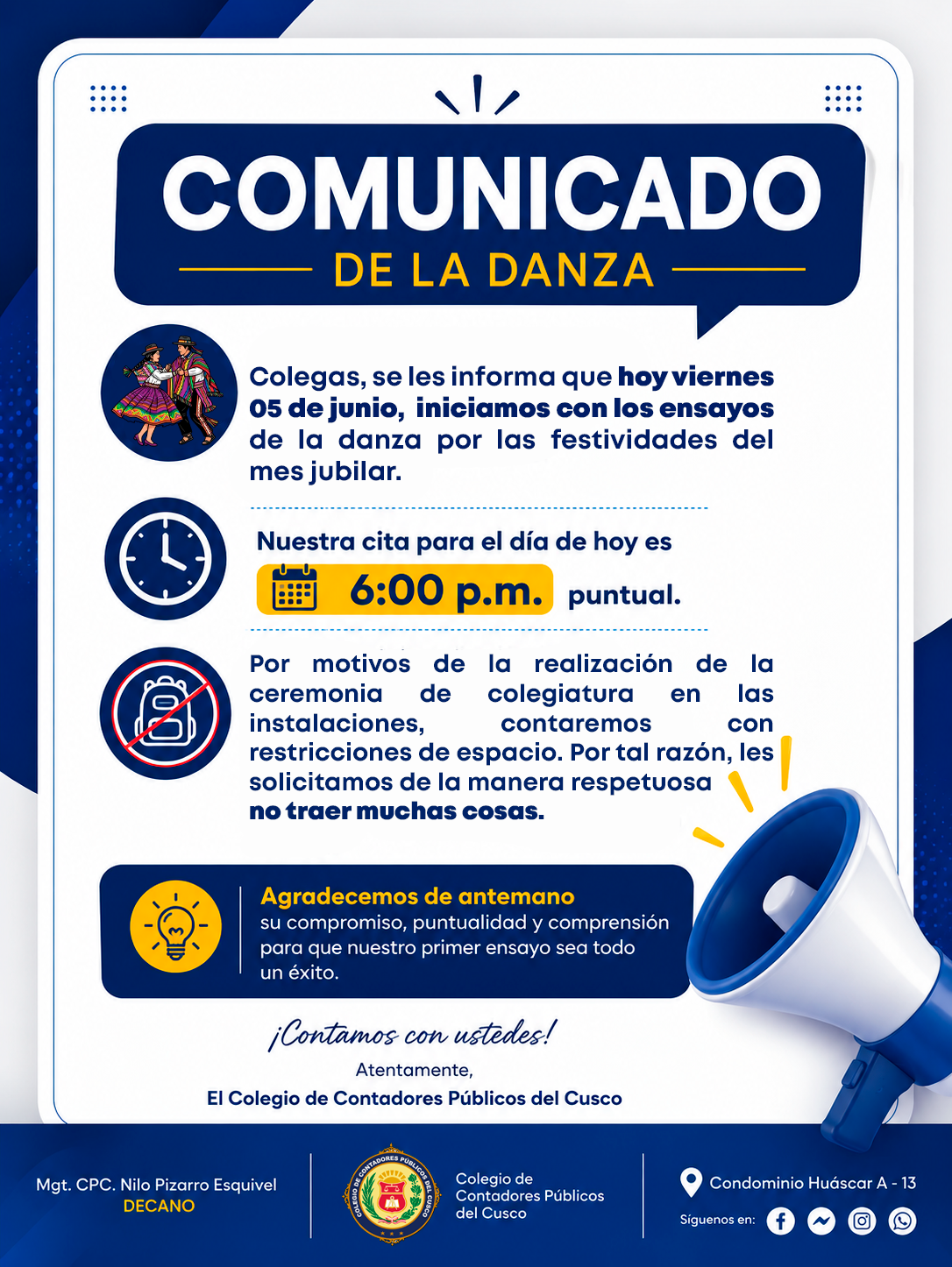 COMUNICADO DANZA