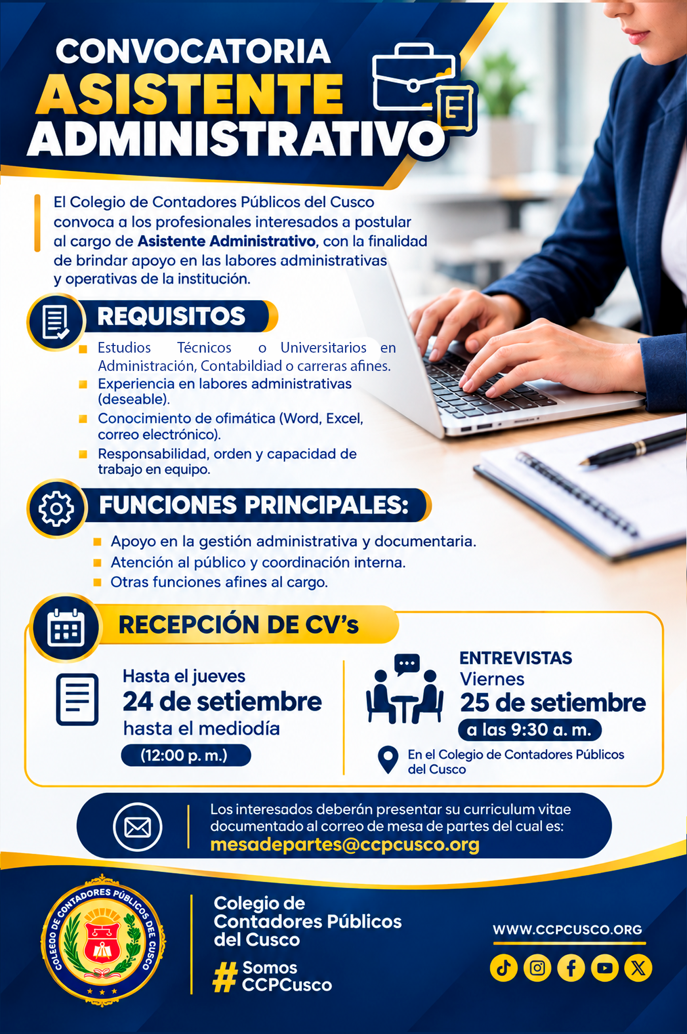 📢 ¡OPORTUNIDAD LABORAL!
