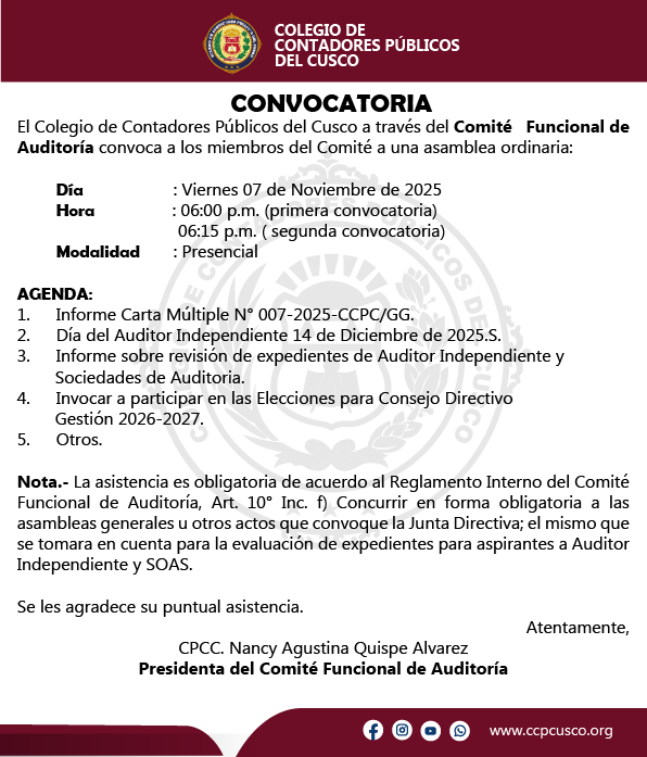 REUNIÓN DEL COMITE FUNCIONAL DE AUDITORÍA