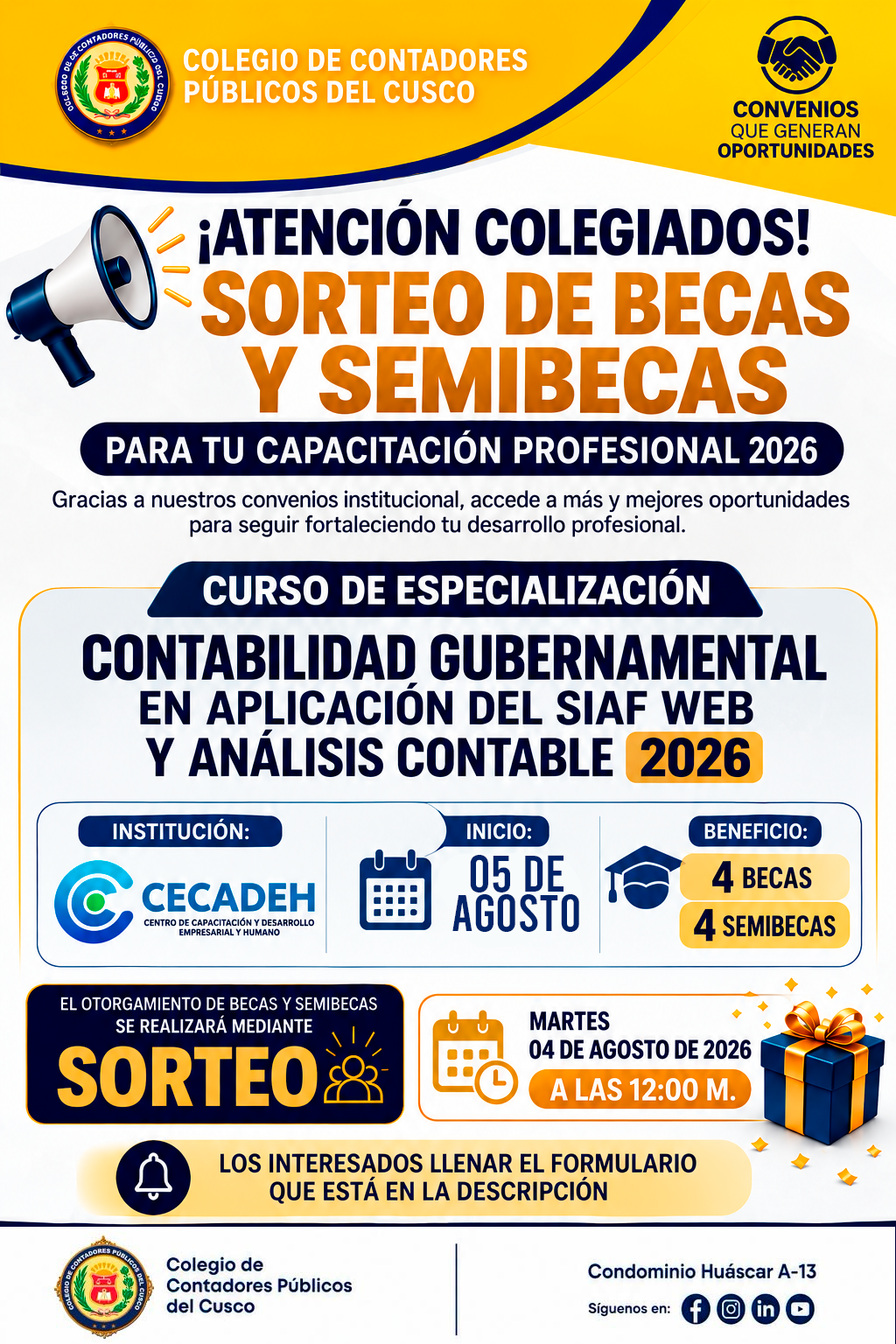 SORTEO DE BECAS Y SEMI BECAS